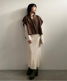 Ameri（アメリ）の「PLEATS SHAWL COLLAR VEST（ベスト）」 - WEAR