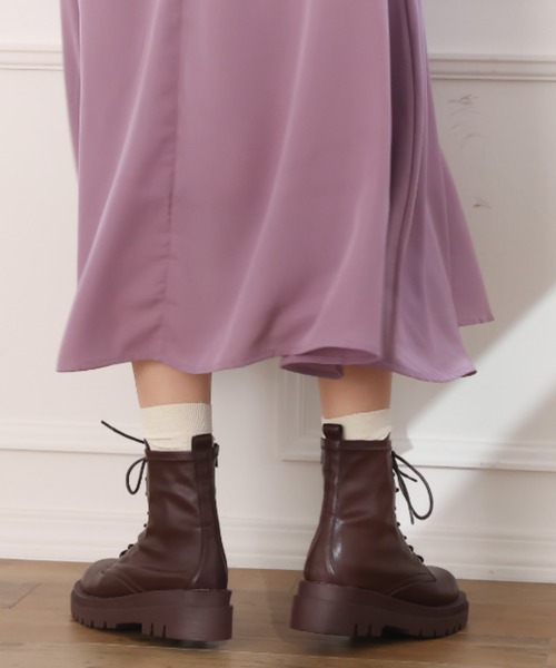 VIVIAN(ヴィヴィアン)の「厚底レースアップストレッチショートブーツ(ブーツ・レディース・ブラック/ブラウン/ベージュ・L/M/LL/S)」の18枚目の写真