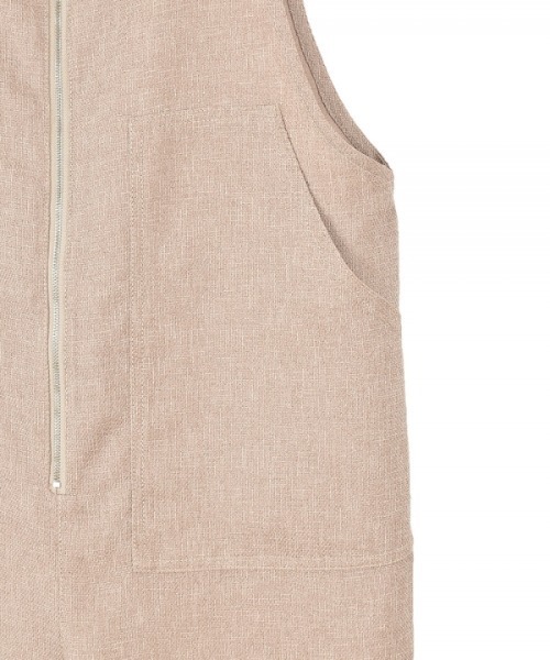 OUTERSUNSET(アウターサンセット)の「front zip overalls(サロペット/オーバーオール・レディース・ブラック/ベージュ・FREE)」の4枚目の写真