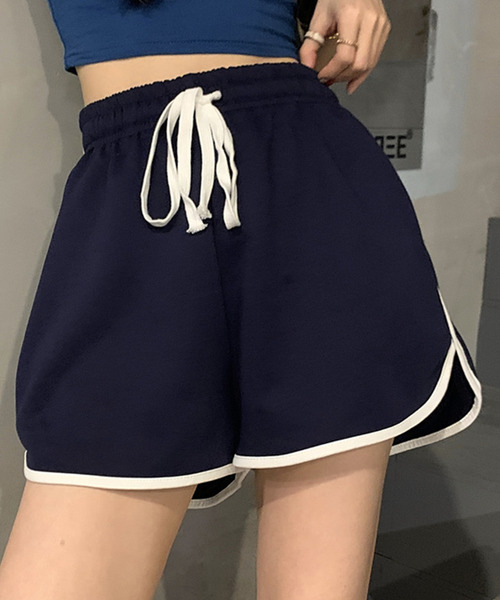 DAY CLOSET（デイ クローゼット）の「レディース ライン柄スポーティースウェットショートパンツ（スウェットパンツ・レディース・ホワイト/ブラック/ネイビー/グレー/ピンク/グリーン・ONE SIZE）」の5枚目の写真