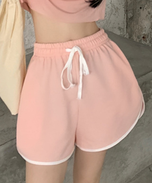 DAY CLOSET（デイ クローゼット）の「レディース ライン柄スポーティースウェットショートパンツ（スウェットパンツ・レディース・ホワイト/ブラック/ネイビー/グレー/ピンク/グリーン・ONE SIZE）」の6枚目の写真