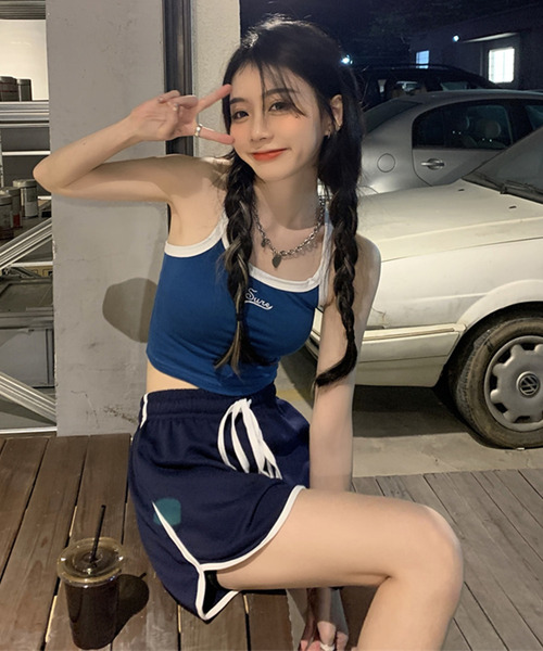 DARLINGスウェットトップス ラインスウェットショートパンツ