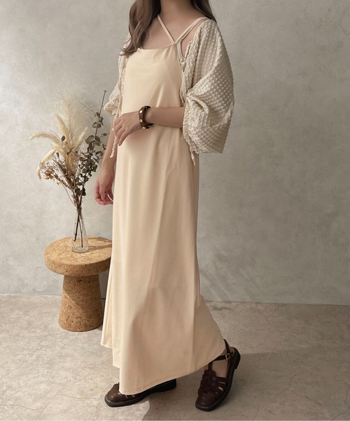 apres jour clair（アプレジュールクレア）の「【apres jour clair】ストレートキャミワンピース【ZOZOTOWN限定アイテム】（ワンピース・レディース・アイボリー/ブラック/ダークブラウン・X-LARGE/フリー）」の4枚目の写真