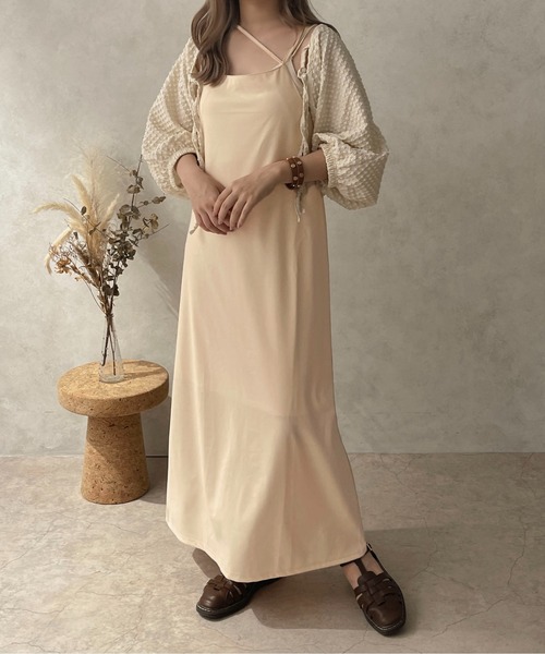 apres jour clair（アプレジュールクレア）の「【apres jour clair】ストレートキャミワンピース【ZOZOTOWN限定アイテム】（ワンピース・レディース・アイボリー/ブラック/ダークブラウン・X-LARGE/フリー）」の7枚目の写真