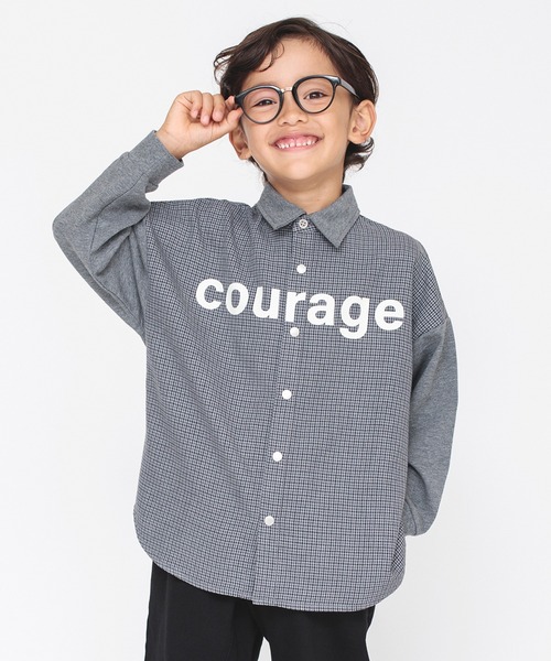 BRANSHES（ブランシェス）の「【ペア】ガンクラブチェック長袖シャツ（シャツ/ブラウス・キッズ・グレー/ブラウン・110/140/120/100/130/150/90）」の2枚目の写真