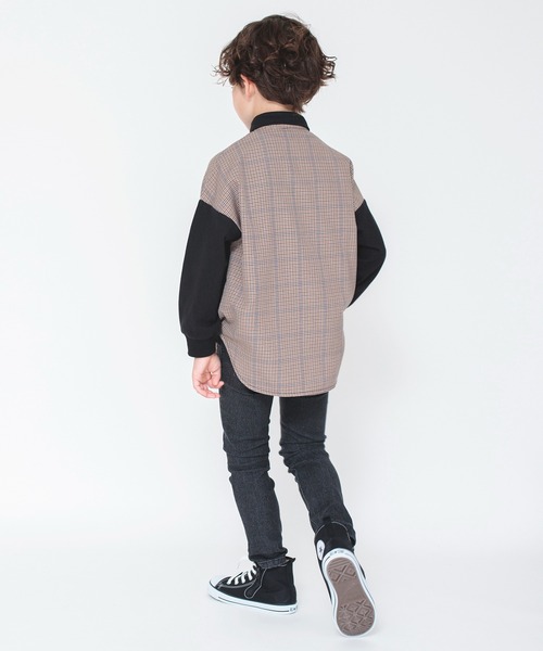 BRANSHES（ブランシェス）の「【ペア】ガンクラブチェック長袖シャツ（シャツ/ブラウス・キッズ・グレー/ブラウン・110/140/120/100/130/150/90）」の7枚目の写真