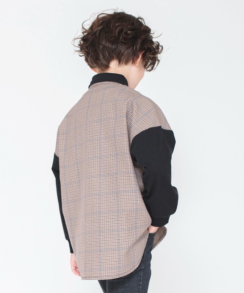 BRANSHES（ブランシェス）の「【ペア】ガンクラブチェック長袖シャツ（シャツ/ブラウス・キッズ・グレー/ブラウン・110/140/120/100/130/150/90）」の10枚目の写真