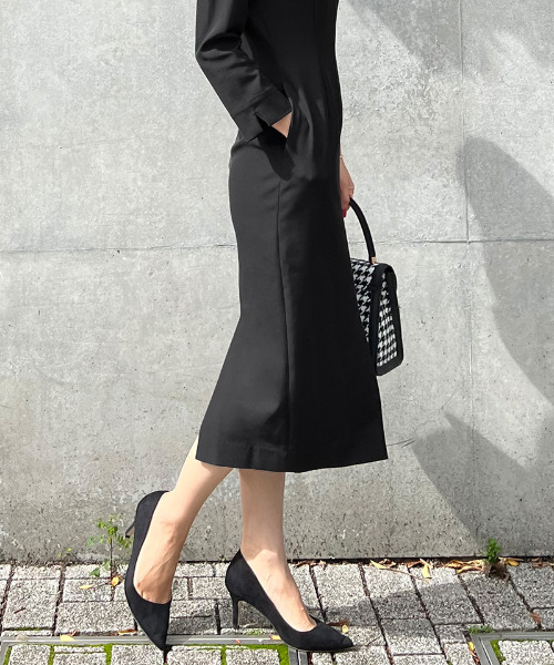 JENNE（ジェンヌ）の「ウイングカラー7分袖タイトワンピース