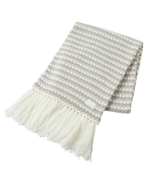 X-girl（エックスガール）の「KNIT MUFFLER（マフラー・レディース・ブルー/ブラック/ホワイト・ONE SIZE）」の6枚目の写真