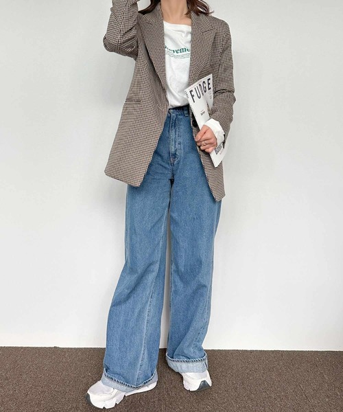 Isn't She?(イズントシー)の「チェックジャケット(テーラードジャケット・レディース・ブラウン・FREE)」の17枚目の写真