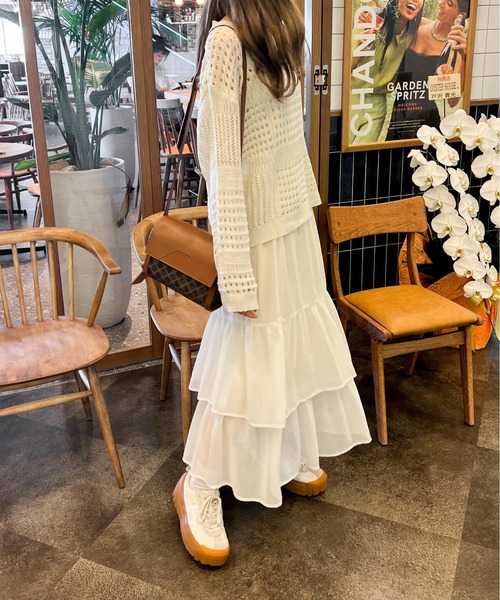 Ambre Ciel（アンブルシエル）の「ランダムメッシュトップス／【WEB/EC限定商品】（ニット/セーター・レディース・ブラック/アイボリー・FREE）」の5枚目の写真