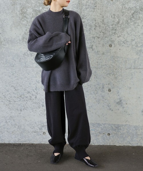 select MOCA by son（セレクトモカバイソン）の「シンプルオーバーサイズニット（ニット/セーター・レディース・ブラック/オートミール/ライトグリーン/ライトブルー/グレー/ブラウン/チャコール・FREE）」の15枚目の写真