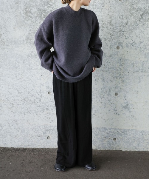 select MOCA by son（セレクトモカバイソン）の「シンプルオーバーサイズニット（ニット/セーター・レディース・ブラック/オートミール/ライトグリーン/ライトブルー/グレー/ブラウン/チャコール・FREE）」の19枚目の写真