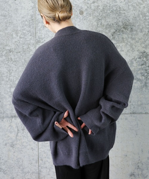 select MOCA by son（セレクトモカバイソン）の「シンプルオーバーサイズニット（ニット/セーター・レディース・ブラック/オートミール/ライトグリーン/ライトブルー/グレー/ブラウン/チャコール・FREE）」の20枚目の写真