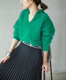 ヴェルメイユパーイエナ　IENA　カシミヤ　畦プルオーバー　ニット　ハイネック ヴェルメイユパーイエナ IENA カシミヤ 畦プルオーバー ニット
