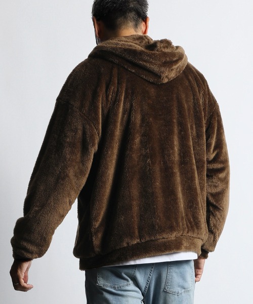 The DUFFER of ST.GEORGE（ザダファーオブセントジョージ）の「【WEB限定アイテム】SHAGGY BOA PARKA：シャギーボア フルジップ パーカー（パーカー・メンズ・ブラック/ブラウン・SMALL/MEDIUM/LARGE/X-LARGE）」の8枚目の写真