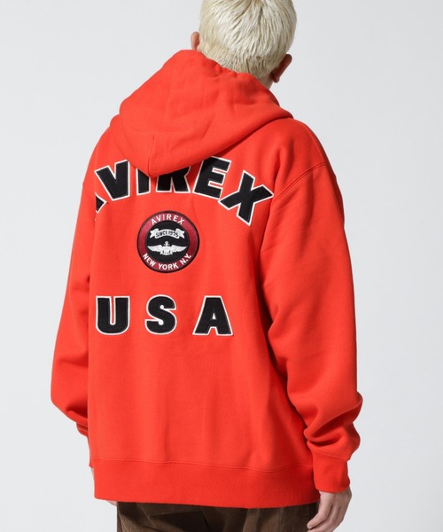 VARSITY LOGO SWEAT PARKA／バーシティロゴ スウェットパーカー AVIREX（アヴィレックス）の「VARSITY LOGO SWEAT PARKA / バー