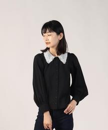 【美品】アニエスベー 長袖ブラウス 36 襟レース ホワイト To b. by agnes b.（トゥービーバイアニエスベー）の「WP24