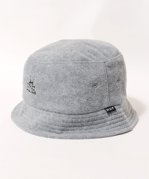 HUF（ハフ）の「HUF/ハフ CROWN POLAR FLEECE BUCKET HAT バケットハット（ハット・メンズ・グレー/ネイビー・S/M/L/XL）」の4枚目の写真