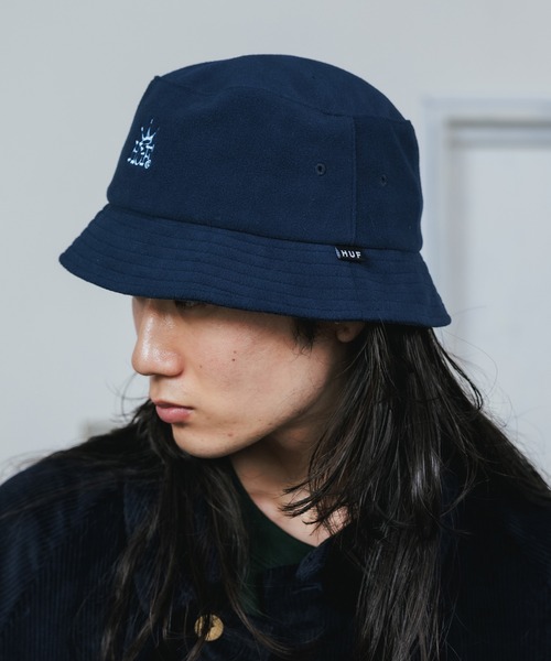 HUF（ハフ）の「HUF/ハフ CROWN POLAR FLEECE BUCKET HAT バケットハット（ハット・メンズ・グレー/ネイビー・S/M/L/XL）」の18枚目の写真