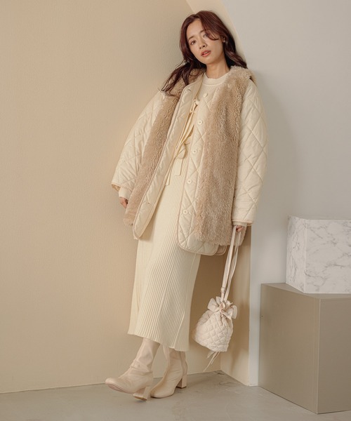 mysty woman(ミスティウーマン)の「キルティングショルダーBAG 174224(ショルダーバッグ・レディース・アイボリー/チャコールグレー/スカイブルー・FREE)」の21枚目の写真