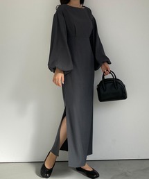 Louere | パフスリーブIラインワンピース(ワンピース)