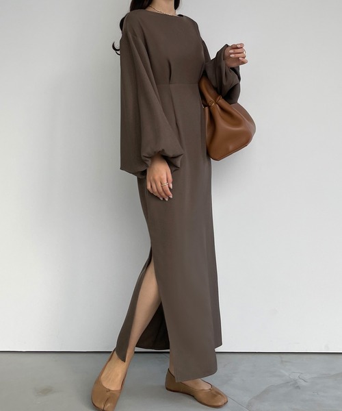 Louere/ルエレ パフスリーブＩラインワンピース size M Louere（ルエレ）の「パフスリーブIラインワンピース