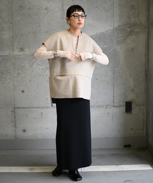 Marient(マリエント)の「ウールベストジレ(ベスト・レディース・ブラック/ベージュ/グレー・FREE)」の11枚目の写真