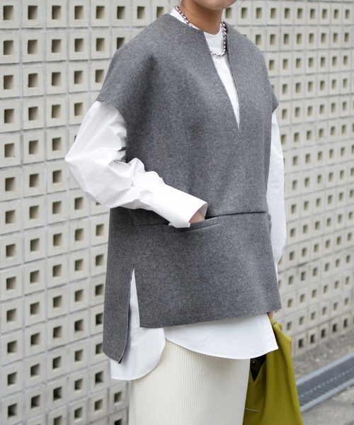 Marient(マリエント)の「ウールベストジレ(ベスト・レディース・ブラック/ベージュ/グレー・FREE)」の13枚目の写真