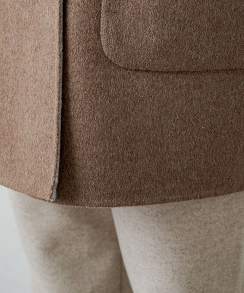 PUAL CE CIN（ピュアルセシン）の「リバーシブル リバーミドルコート（ノーカラーコート・レディース・ブラック/ベージュ/ネイビー・FREE）」の16枚目の写真