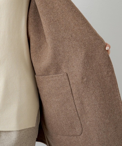 PUAL CE CIN（ピュアルセシン）の「リバーシブル リバーミドルコート（ノーカラーコート・レディース・ブラック/ベージュ/ネイビー・FREE）」の11枚目の写真