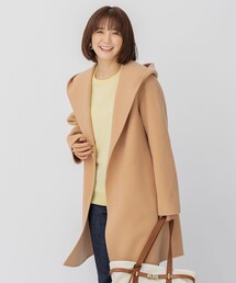 【大きいサイズ】23区　ウールリバー フード付き ミドル丈コート　キャメル　46 70031977_10060_d_215.jpg