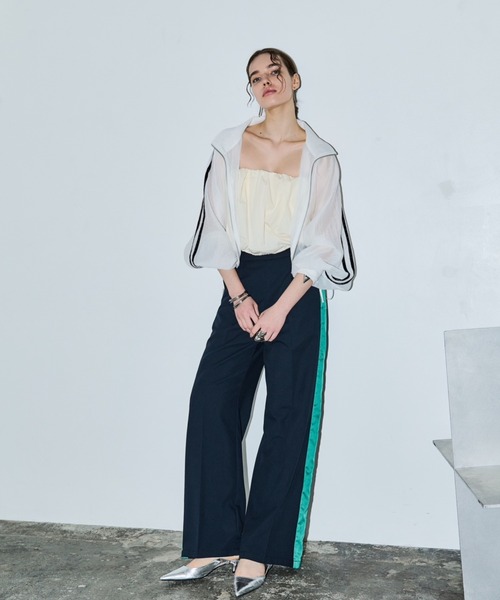 AIC.（エーアイシー）の「再入荷 サイドラインスラックスパンツ（スラックス・レディース・モカ/グレー/カーキ/チャコールグレー/ブラック/ダークグレー/ネイビー/ダークグリーン/その他1・FREE）」の14枚目の写真