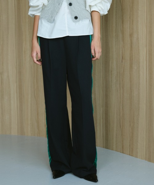 AIC.センタースリットスラックスパンツ aic.シースルー切り替え