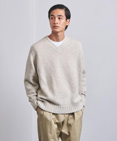 UNITED ARROWS（ユナイテッドアローズ）の「ネップ Vネック/セーター（ニット/セーター・メンズ・ライトグレー/ベージュ・L/M/S）」の2枚目の写真