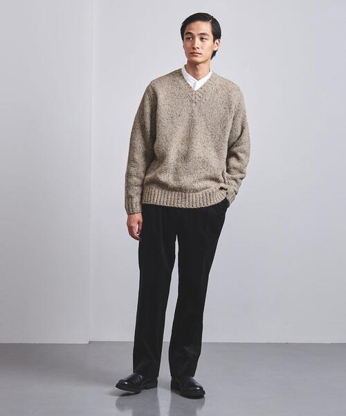 UNITED ARROWS（ユナイテッドアローズ）の「ネップ Vネック/セーター（ニット/セーター・メンズ・ライトグレー/ベージュ・L/M/S）」の4枚目の写真