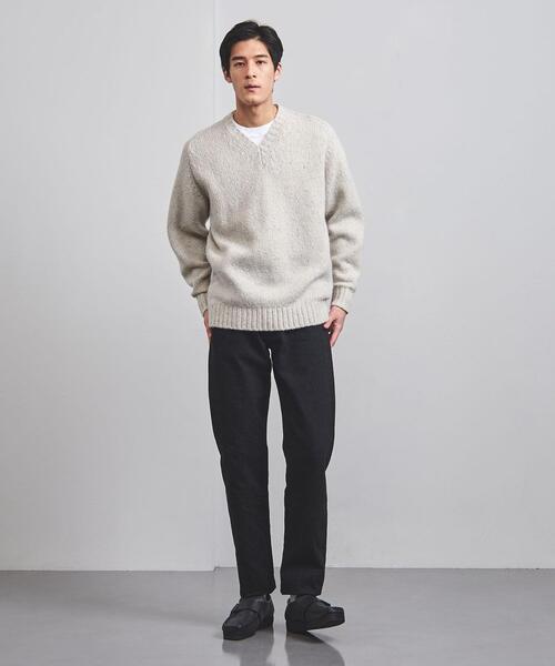 UNITED ARROWS（ユナイテッドアローズ）の「ネップ Vネック/セーター（ニット/セーター・メンズ・ライトグレー/ベージュ・L/M/S）」の6枚目の写真