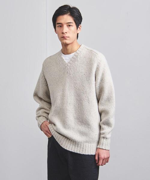 UNITED ARROWS（ユナイテッドアローズ）の「ネップ Vネック/セーター（ニット/セーター・メンズ・ライトグレー/ベージュ・L/M/S）」の8枚目の写真