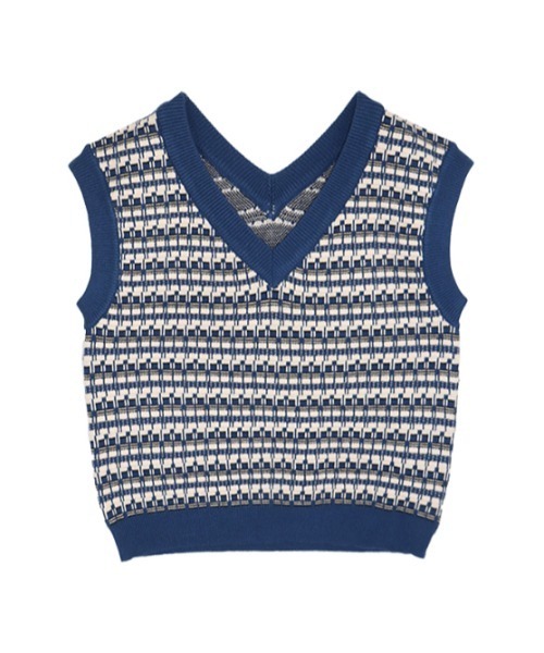 AMAIL(アマイル)の「Femi check vest(ベスト・レディース・ピンク/ネイビー・FREE)」の9枚目の写真