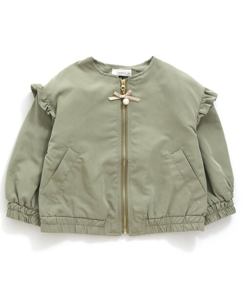 Seraph（セラフ）の「ジップブルゾン（ブルゾン・キッズ・ミント/ベージュ/アイボリー・80/90/95/100/110/120/130/140）」の7枚目の写真