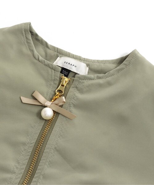 Seraph（セラフ）の「ジップブルゾン（ブルゾン・キッズ・ミント/ベージュ/アイボリー・80/90/95/100/110/120/130/140）」の12枚目の写真