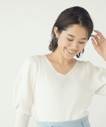 NOLLEY’S Sophi | 《手洗い可能》リブパワショルVネックプルオーバーニット(ニット/セーター)