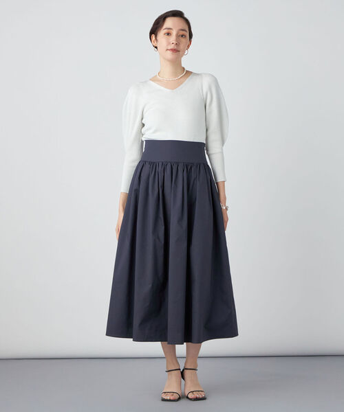 NOLLEY’S Sophi（ノーリーズソフィ）の「《手洗い可能》リブパワショルVネックプルオーバーニット（ニット/セーター・レディース・ベビーピンク/シルバー/オフホワイト/イエロー・38）」の13枚目の写真