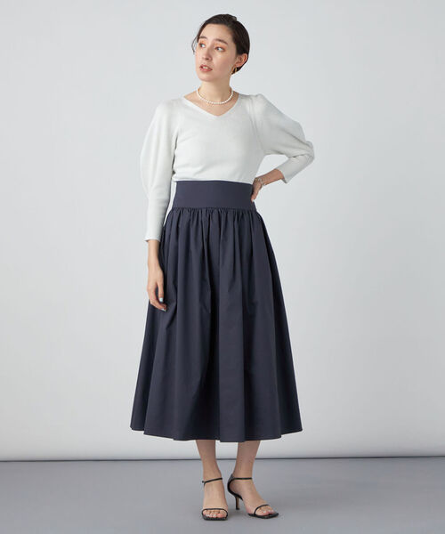 NOLLEY’S Sophi（ノーリーズソフィ）の「《手洗い可能》リブパワショルVネックプルオーバーニット（ニット/セーター・レディース・ベビーピンク/シルバー/オフホワイト/イエロー・38）」の14枚目の写真