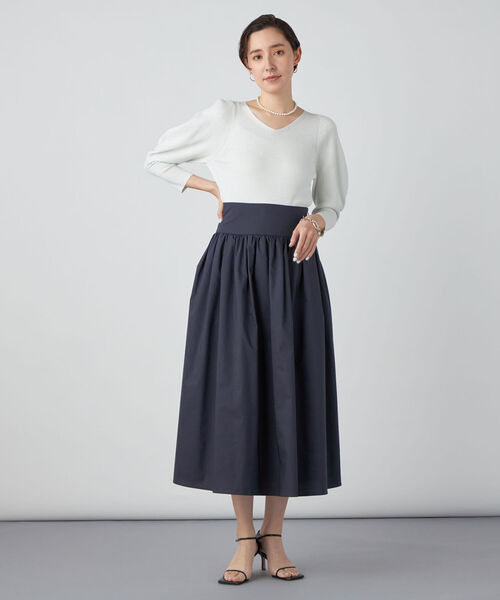 NOLLEY’S Sophi（ノーリーズソフィ）の「《手洗い可能》リブパワショルVネックプルオーバーニット（ニット/セーター・レディース・ベビーピンク/シルバー/オフホワイト/イエロー・38）」の19枚目の写真