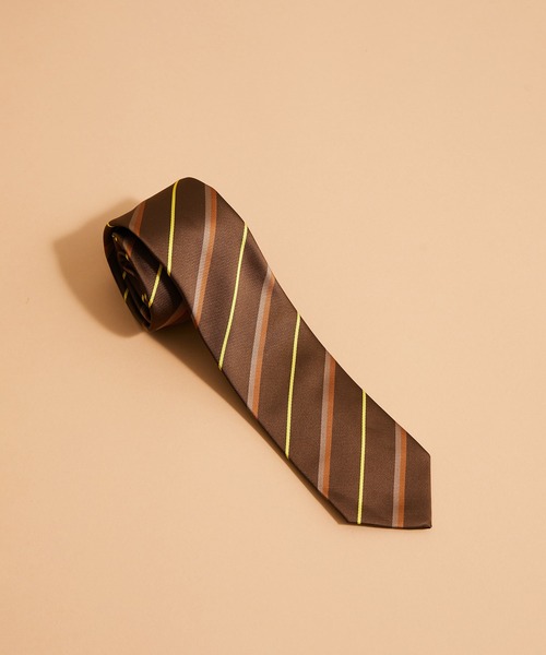 JUNRED(ジュンレッド)の「レジメンタルネクタイ(ネクタイ・メンズ・ダークブラウン/ワイン/ブラウン/カーキ/ベージュ/ネイビー・FREE)」の1枚目の写真