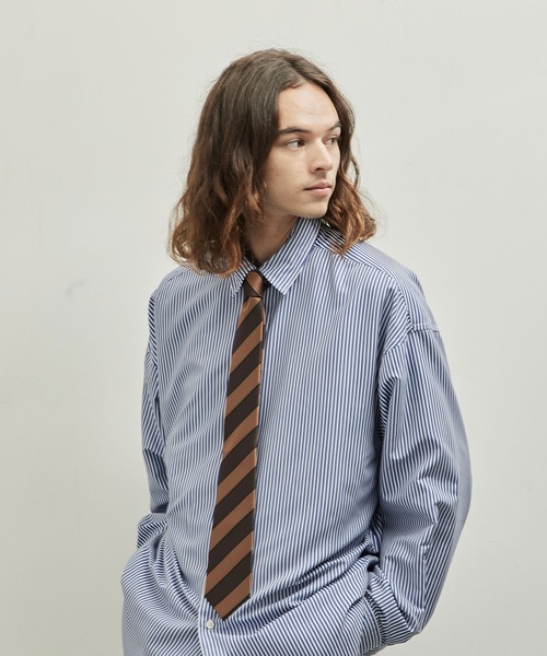 JUNRED(ジュンレッド)の「レジメンタルネクタイ(ネクタイ・メンズ・ダークブラウン/ワイン/ブラウン/カーキ/ベージュ/ネイビー・FREE)」の2枚目の写真