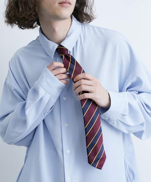 JUNRED(ジュンレッド)の「レジメンタルネクタイ(ネクタイ・メンズ・ダークブラウン/ワイン/ブラウン/カーキ/ベージュ/ネイビー・FREE)」の12枚目の写真