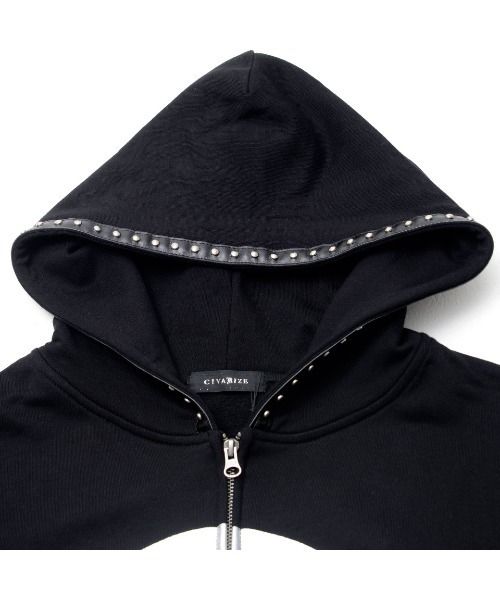 CIVARIZE（シヴァーライズ）の「『CIVARIZE/シヴァーライズ』スタッズテープスカルジップパーカー（パーカー・メンズ・ブラック/グレー・FREE）」の16枚目の写真