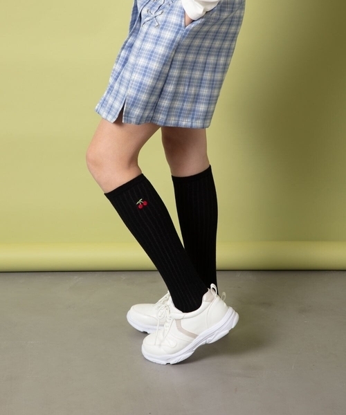 セール】[KIDS]ワンポイント刺繍ハイソックス（ソックス/靴下